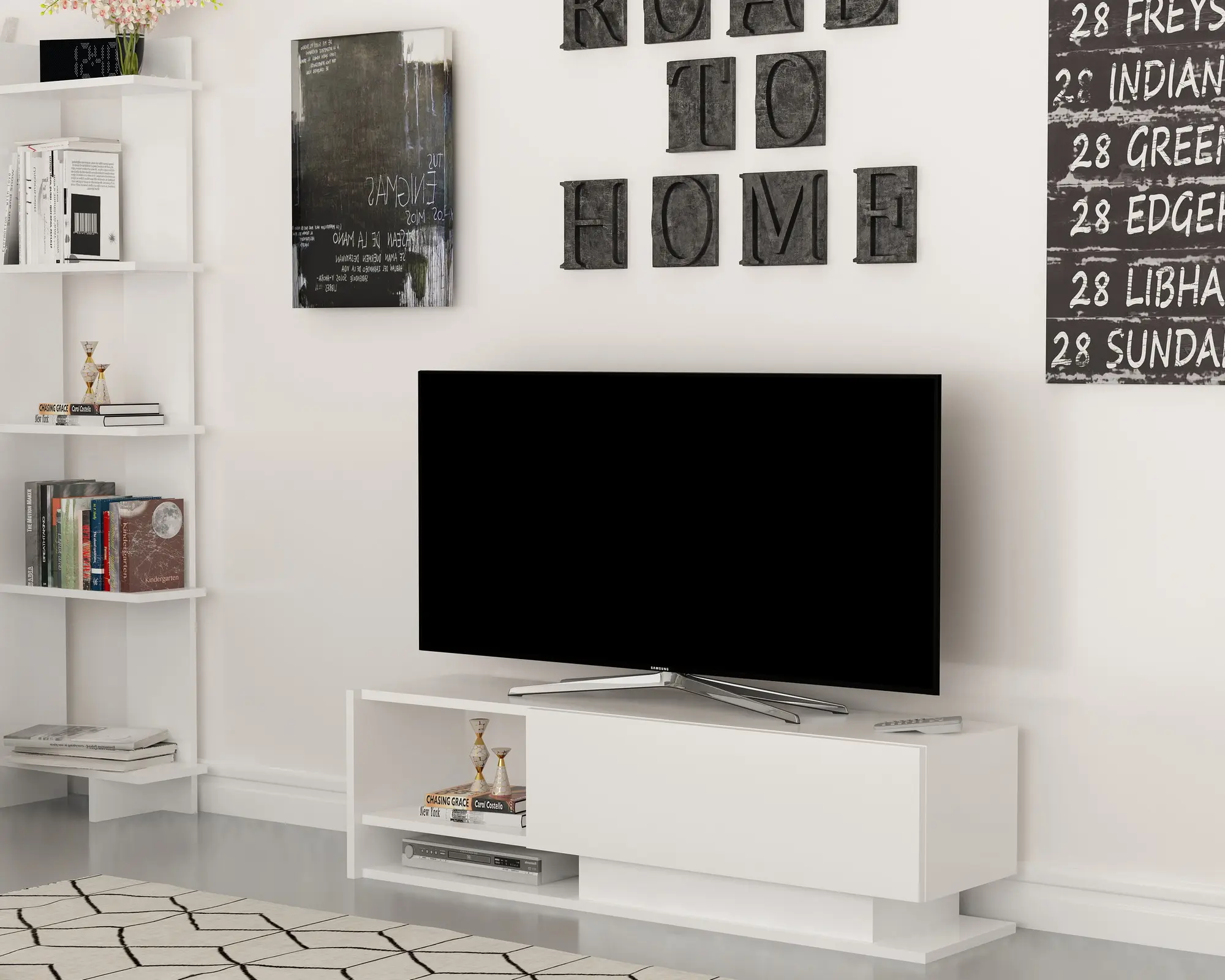 Tumba pentru TV Mirage Meble Damla (White)
