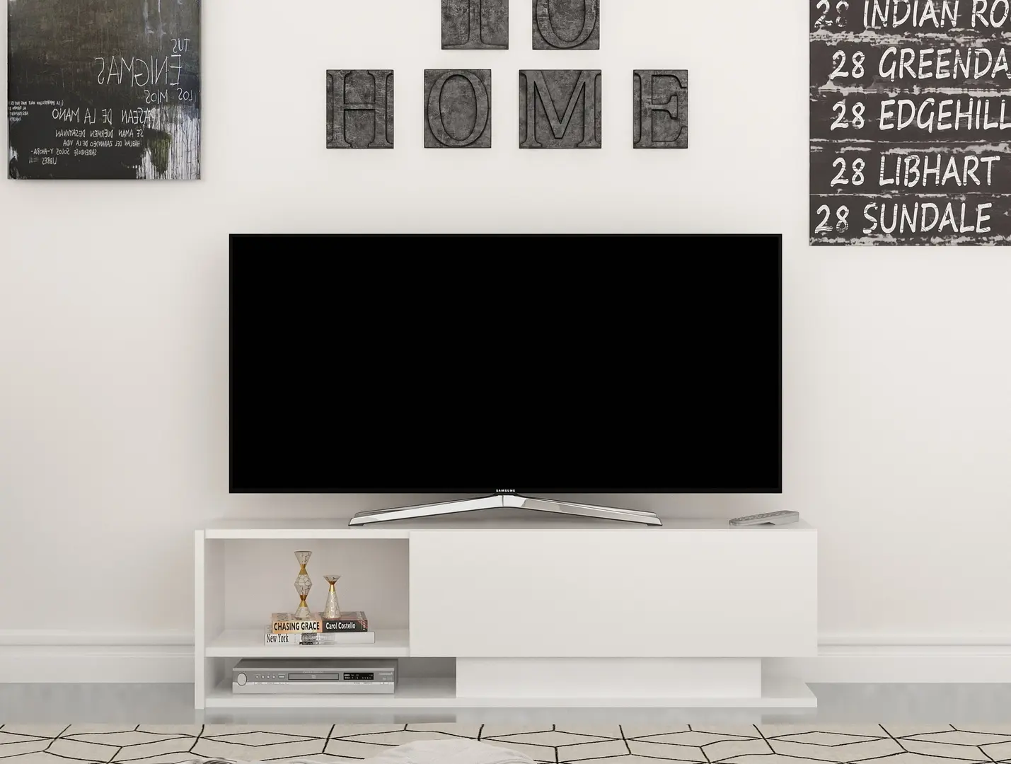 Tumba pentru TV Mirage Meble Damla (White)