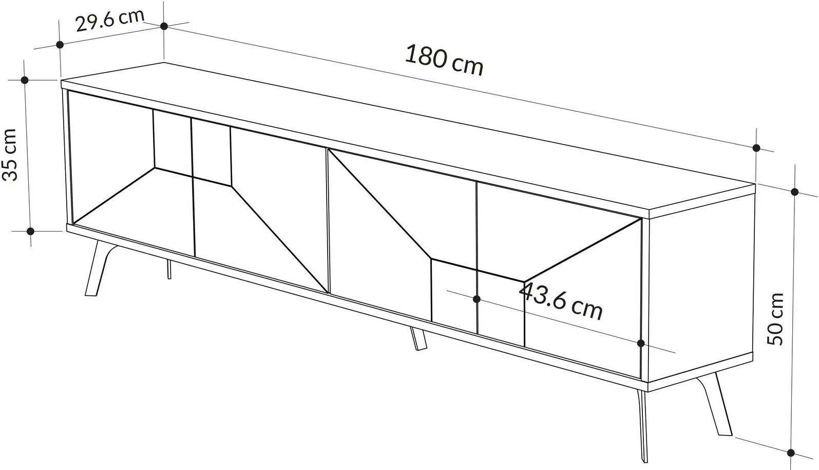 Tumba pentru TV Mirage Meble Dune 180x50x30 (White)