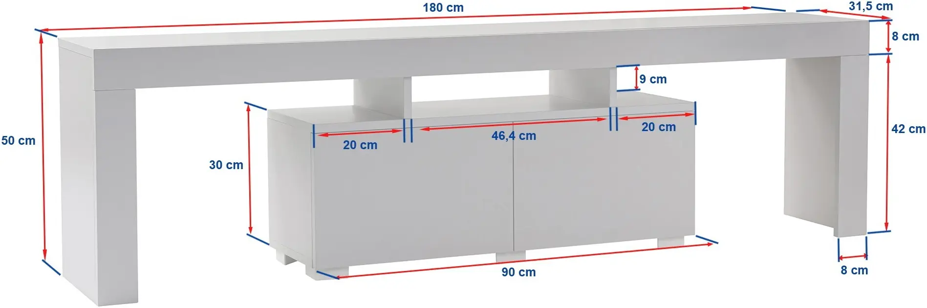 Tumba pentru TV Mirage Meble Enclave (White)