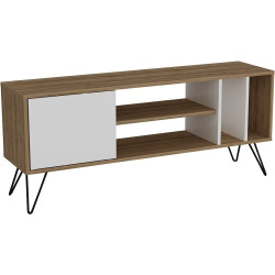 Tumba pentru TV Mirage Meble Mistico 140 (White/Walnut/Black) Thumb