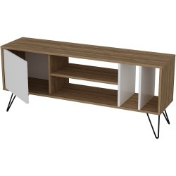 Tumba pentru TV Mirage Meble Mistico 140 (White/Walnut/Black) Thumb