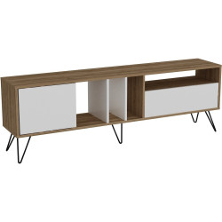 Tumba pentru TV Mirage Meble Mistico 180 (White/Walnut/Black) Thumb