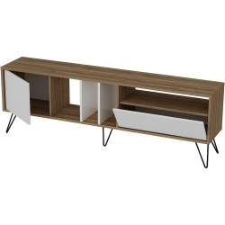 Tumba pentru TV Mirage Meble Mistico 180 (White/Walnut/Black) Thumb