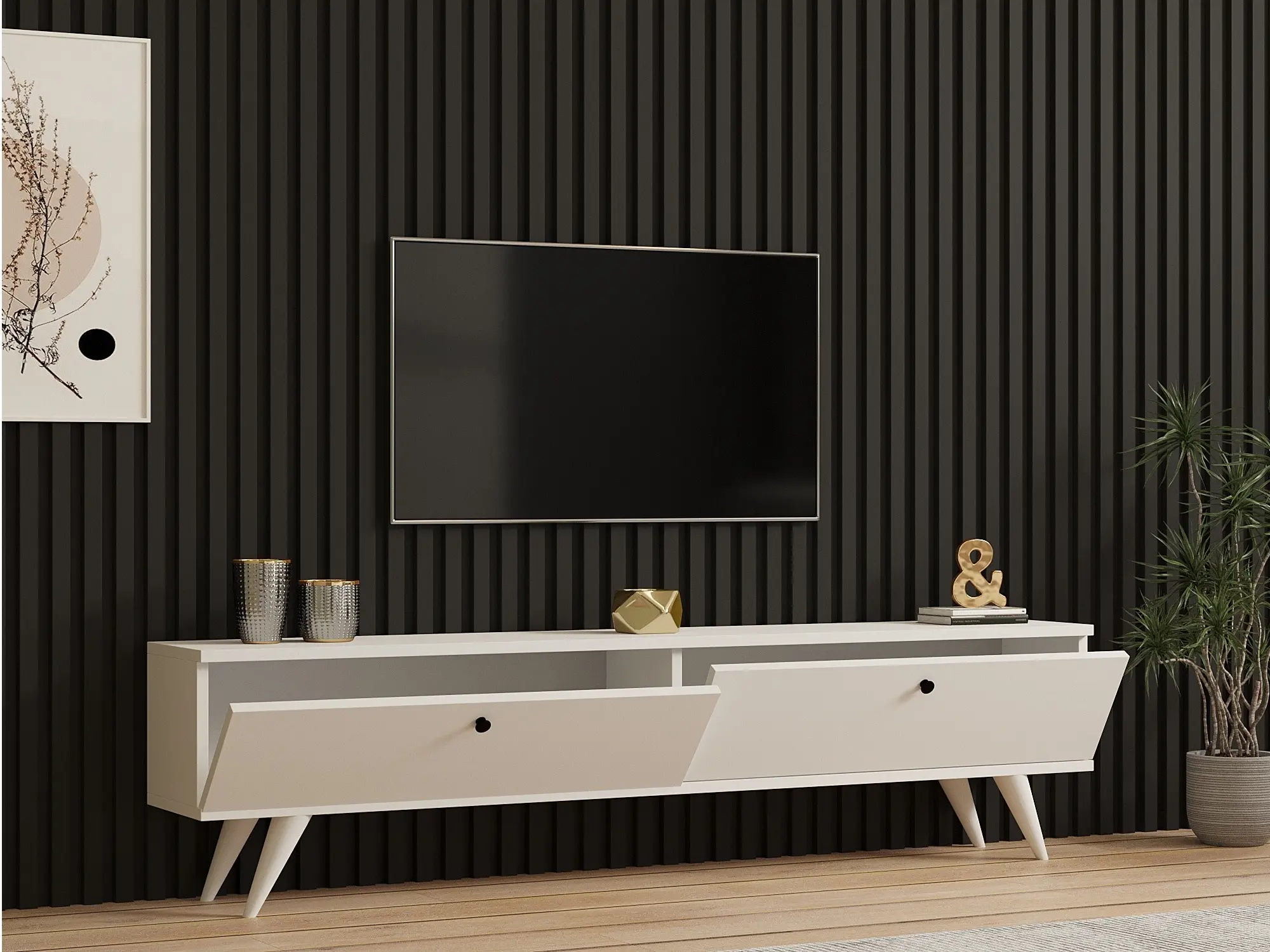 Tumba pentru TV Mirage Meble Paris (White)