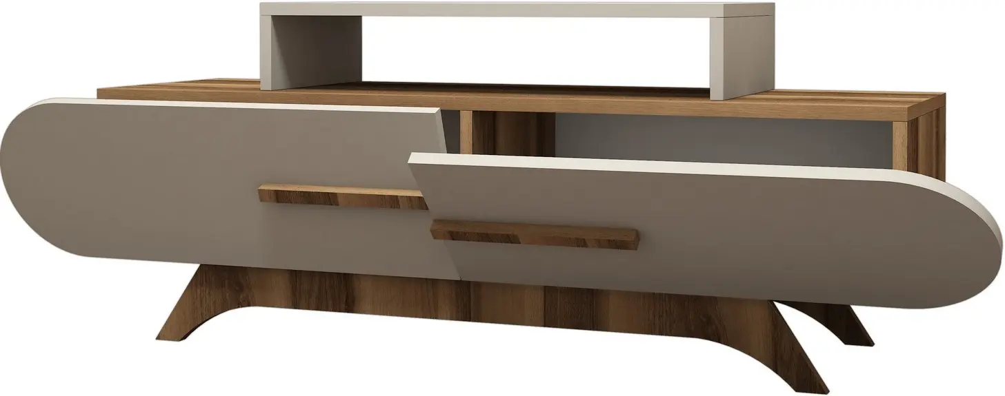 Tumba pentru TV Mirage Meble Rose (Cream/Walnut)
