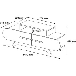 Tumba pentru TV Mirage Meble Rose (Cream/Walnut) Thumb