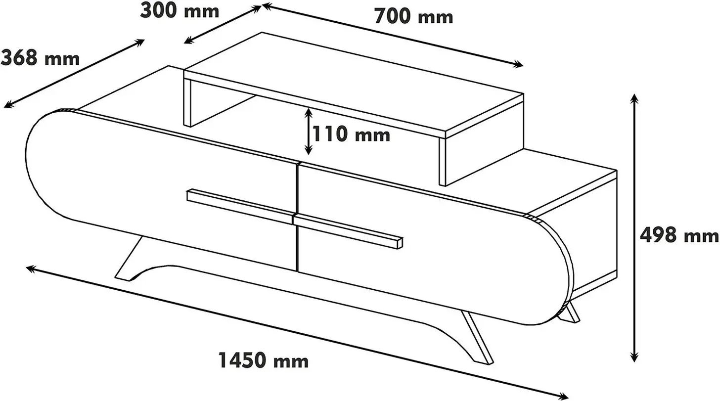 Tumba pentru TV Mirage Meble Rose (Cream/Walnut)