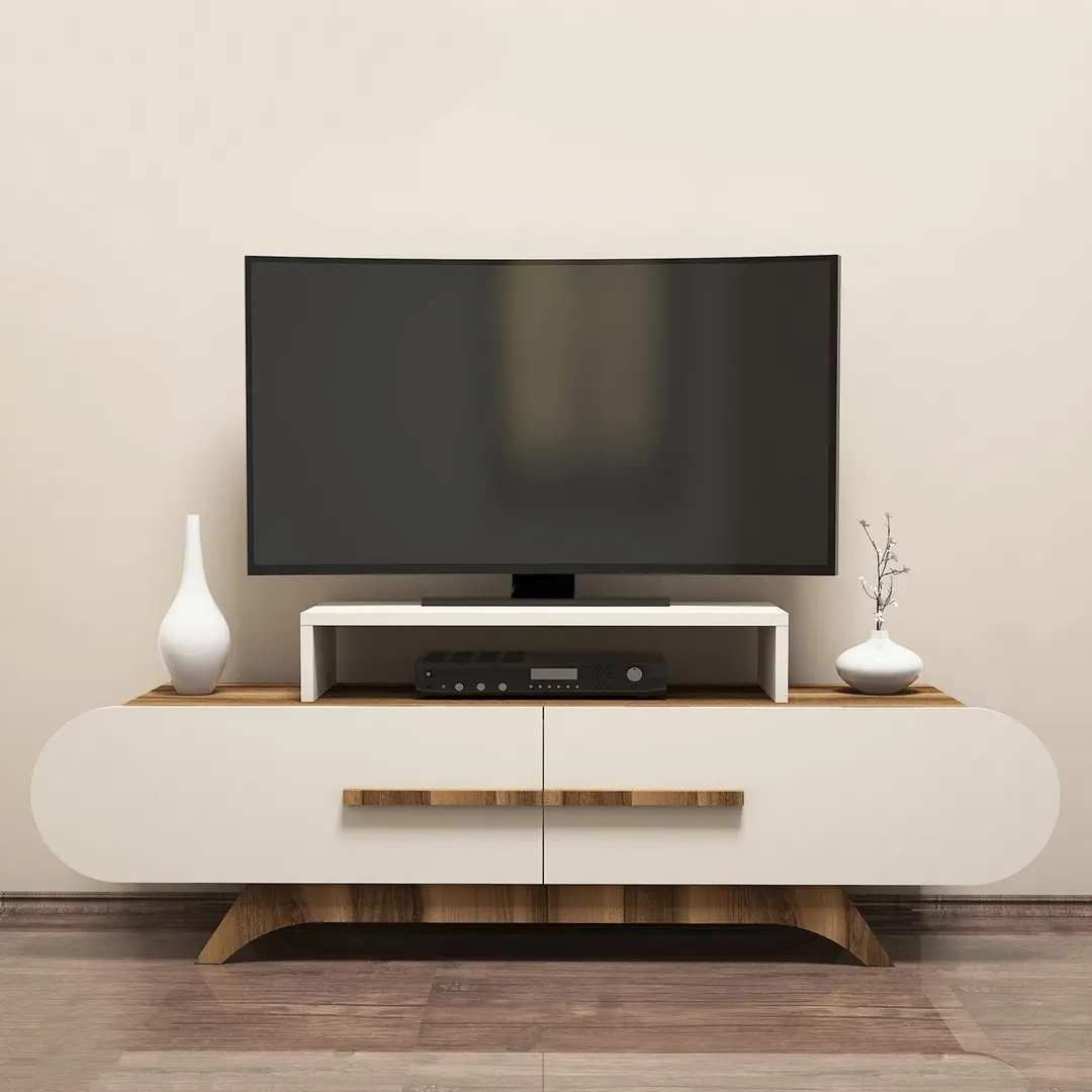 Tumba pentru TV Mirage Meble Rose (Cream/Walnut)