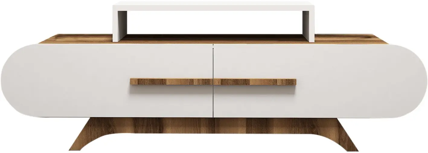 Тумба РТВ Mirage Meble Rose (White/Walnut)