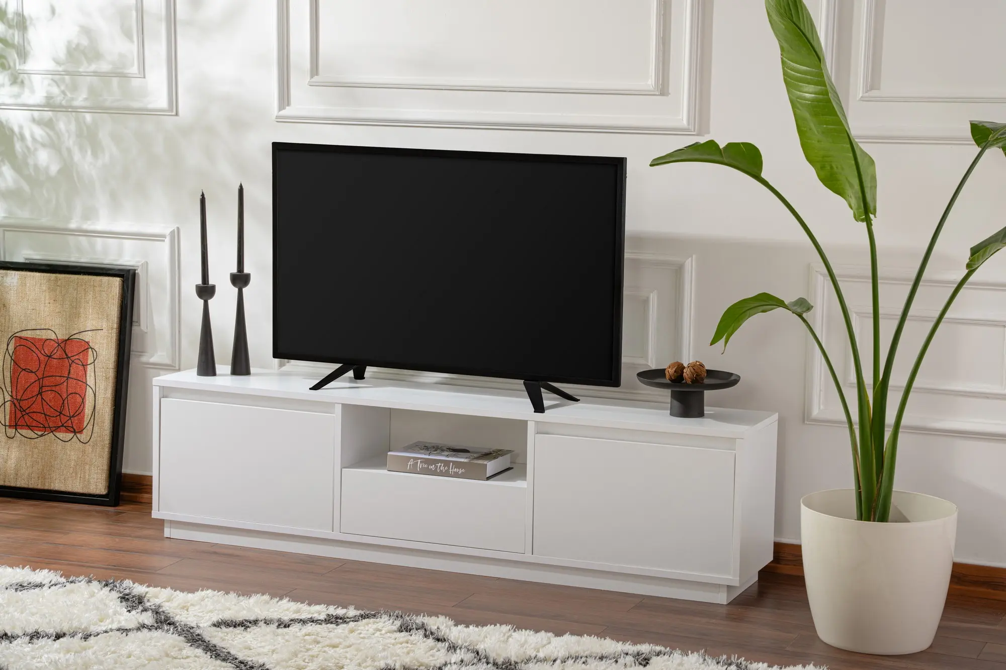 Tumba pentru TV Mirage Meble Vanguard (White)