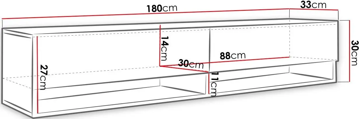 Тумба РТВ Mirjan24 Adenik/Cabinet A 180 c LED подсветкой (Concrete) - 5