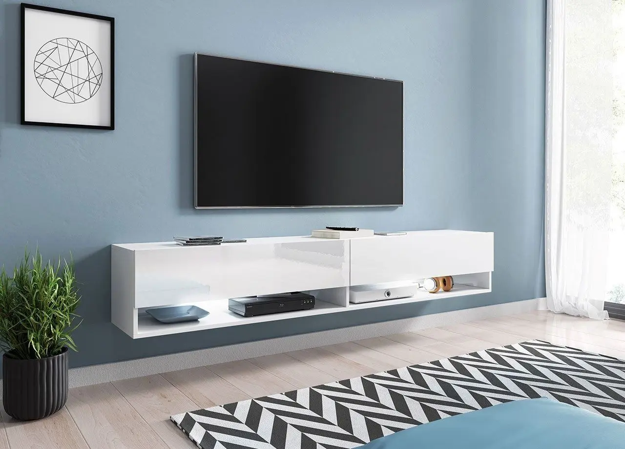 Tumba pentru TV Mirjan24 Adenik/Cabinet A 180 (White Gloss/White) - 2
