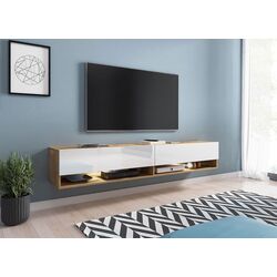 Tumba pentru TV Mirjan24 Adenik/Cabinet A 180 (White Gloss/Wotan Oak) Thumb