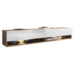 Tumba pentru TV Mirjan24 Adenik/Cabinet A 180 (White Gloss/Wotan Oak)
