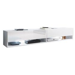 Tumba pentru TV Mirjan24 Adenik/Cabinet A cu iluminare LED 180 (White Gloss/White)
