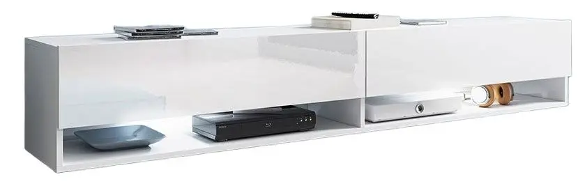 Тумба РТВ Mirjan24 Adenik/Cabinet A c LED подсветкой 180 (White Gloss/White)