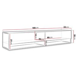 Tumba pentru TV Mirjan24 Adenik/Cabinet A cu iluminare LED 180 (White Gloss/Wotan Oak) Thumb