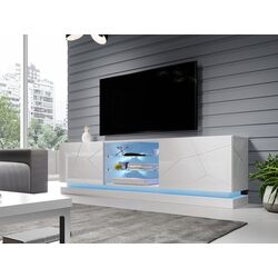 Tumba pentru TV Mirjan24 Agnes/Qiu 200 LED (White/White Gloss) Thumb