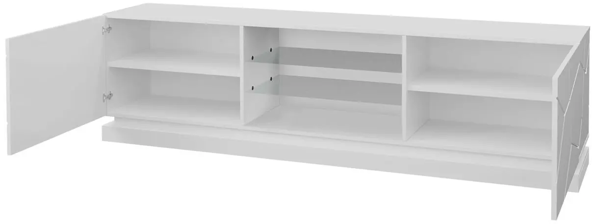 Tumba pentru TV Mirjan24 Agnes/Qiu 200 (White/White Gloss) - 2