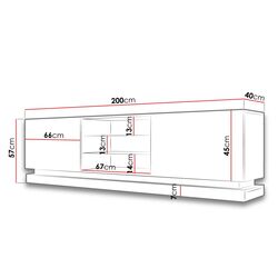Tumba pentru TV Mirjan24 Agnes/Qiu 200 (White/White Gloss) Thumb