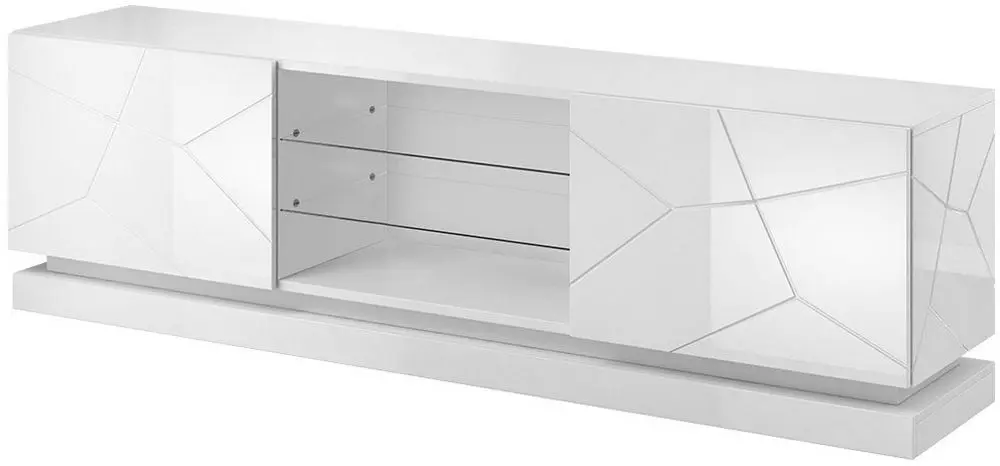 Tumba pentru TV Mirjan24 Agnes/Qiu 200 (White/White Gloss)