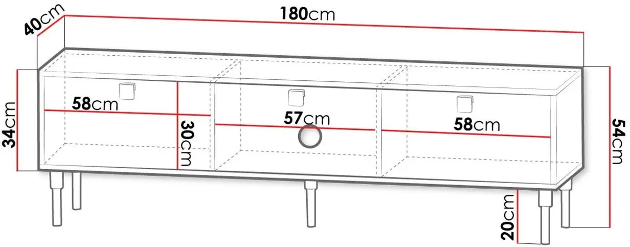 Tumba pentru TV Mirjan24 Ajrano 01/Dorset 01 (Black) - 2
