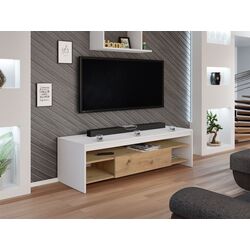 Тумба РТВ Mirjan24 Alagato/Tijon (White/Artisan Oak) Thumb