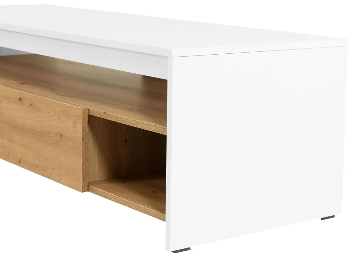 Тумба РТВ Mirjan24 Alagato/Tijon (White/Artisan Oak) - 4