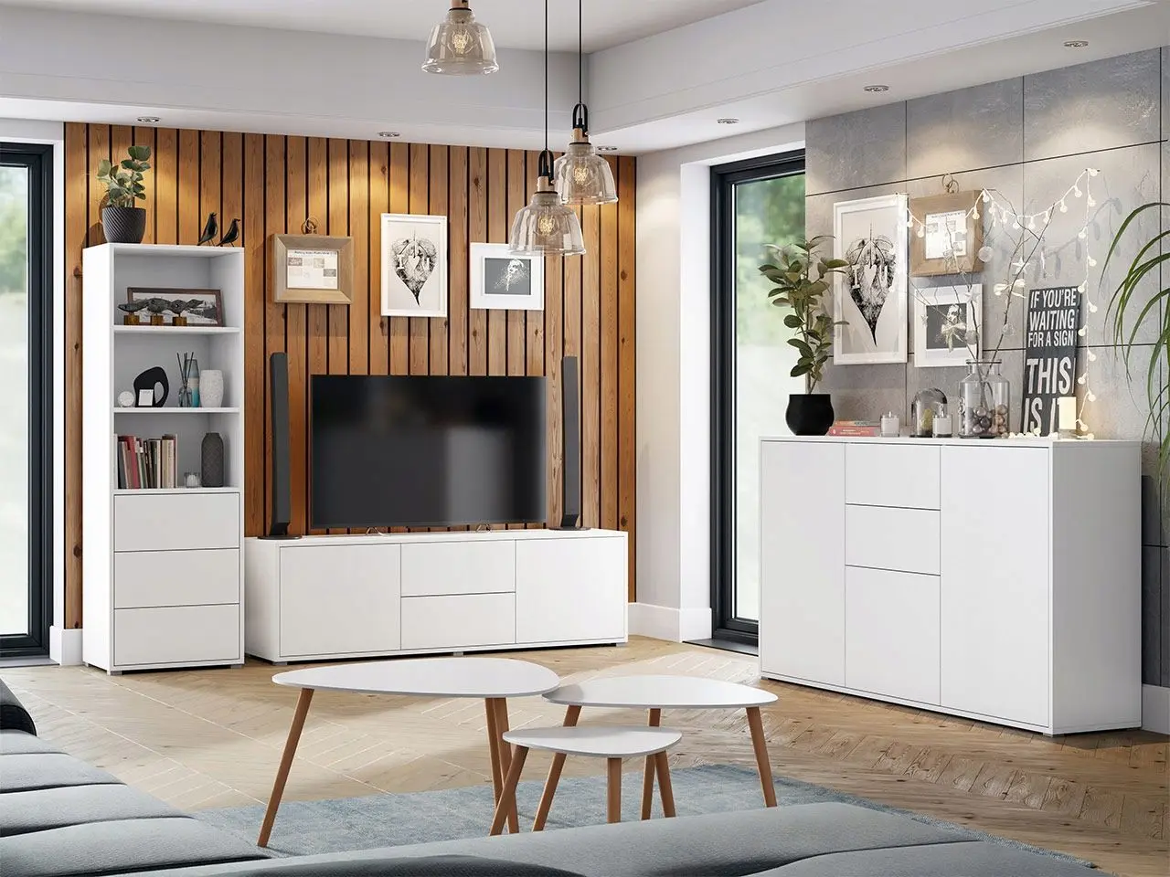 Тумба РТВ Mirjan24 Alekto/Gesita 2D2SZ AK09 (White) - 4