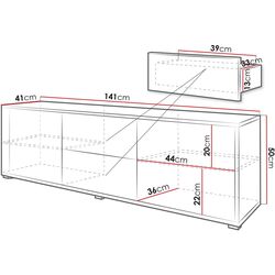 Тумба РТВ Mirjan24 Alekto/Gesita 2D2SZ AK09 (White) Thumb