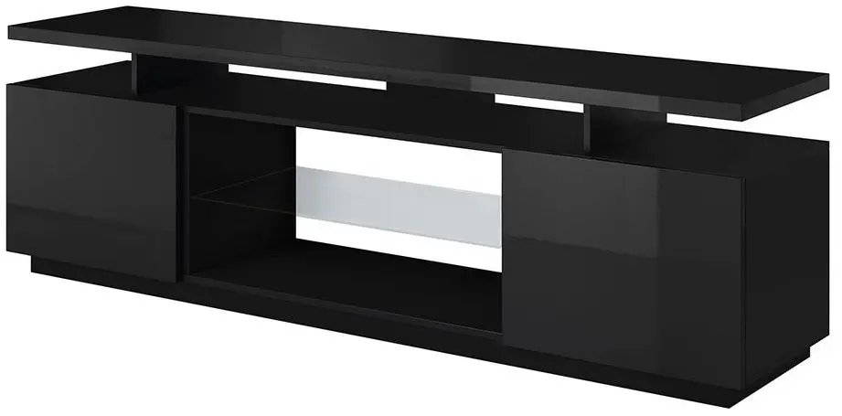 Tumba pentru TV Mirjan24 Aniceto/Eva (Black Gloss/Black) - 2