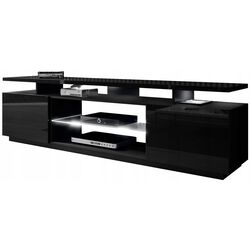 Тумба РТВ Mirjan24 Aniceto/Eva c LED подсветкой (Black/Black Gloss) Thumb