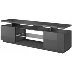 Тумба РТВ Mirjan24 Aniceto/Eva c LED подсветкой (Graphite/Graphite Gloss) Thumb