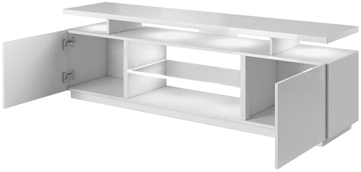 Тумба РТВ Mirjan24 Aniceto/Eva c LED подсветкой (Graphite/Graphite Gloss) - 4