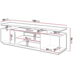 Тумба РТВ Mirjan24 Aniceto/Eva (Graphite Gloss/Graphite) Thumb