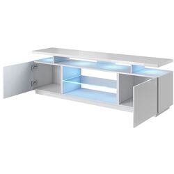 Tumba pentru TV Mirjan24 Aniceto/Eva LED (White/White Gloss) Thumb