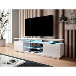 Tumba pentru TV Mirjan24 Aniceto/Eva LED (White/White Gloss) Thumb