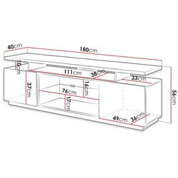 Tumba pentru TV Mirjan24 Aniceto/Eva LED (White/White Gloss) Thumb