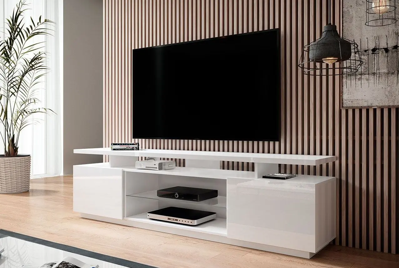 Тумба РТВ Mirjan24 Aniceto/Eva (White/White Gloss) - 3