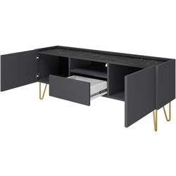 Тумба РТВ Mirjan24 Animere ARTV144/Narine 144 (Black Graphite/Black Royal Marble) Thumb