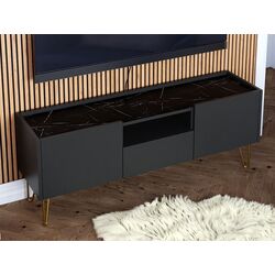 Тумба РТВ Mirjan24 Animere ARTV144/Narine 144 (Black Graphite/Black Royal Marble) Thumb