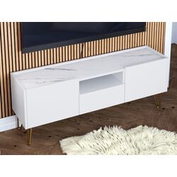 Tumba pentru TV Mirjan24 Animere ARTV144/Narine 144 (White/White Marble) Thumb