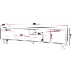 Тумба РТВ Mirjan24 Asporiz 01/Apollo c LED подсветкой (Black) Thumb