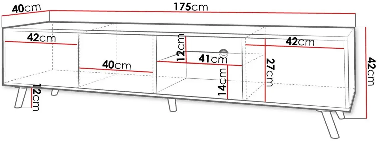 Тумба РТВ Mirjan24 Asporiz 01/Apollo c LED подсветкой (Black) - 6