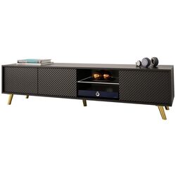 Тумба РТВ Mirjan24 Asporiz 01/Apollo c LED подсветкой (Black) Thumb