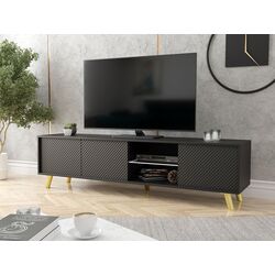 Тумба РТВ Mirjan24 Asporiz 01/Apollo c LED подсветкой (Black)