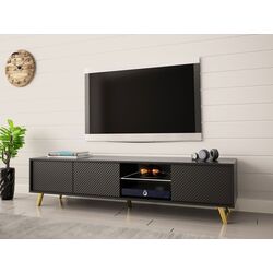 Тумба РТВ Mirjan24 Asporiz 01/Apollo c LED подсветкой (Black) Thumb