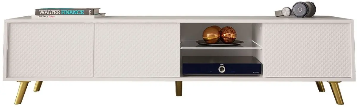 Тумба РТВ Mirjan24 Asporiz 01/Apollo c LED подсветкой (White) - 2