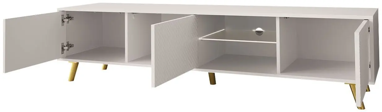 Тумба РТВ Mirjan24 Asporiz 01/Apollo c LED подсветкой (White) - 4